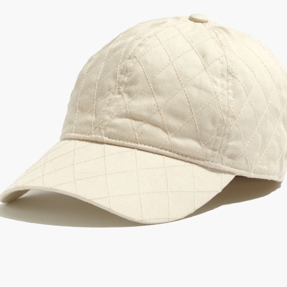 Nwt Madewell Quilted Baseball Cap Cream 